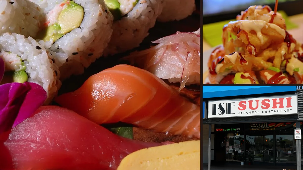 Fresh sashimi and rolls served together.