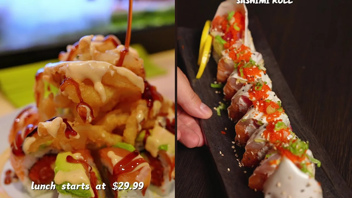 Assorted Japanese dishes on a casual table.